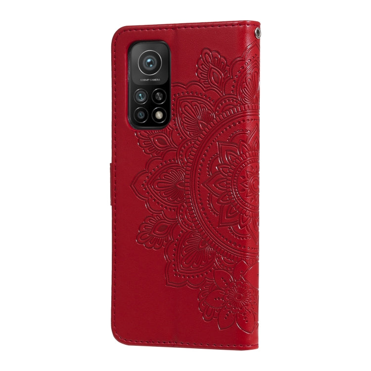 For Xiaomi Mi 10T Pro 7-petal Flowers Embossing Pattern Horizontal Flip PU Leather Case with Holder & Card Slots & Wallet & Photo Frame