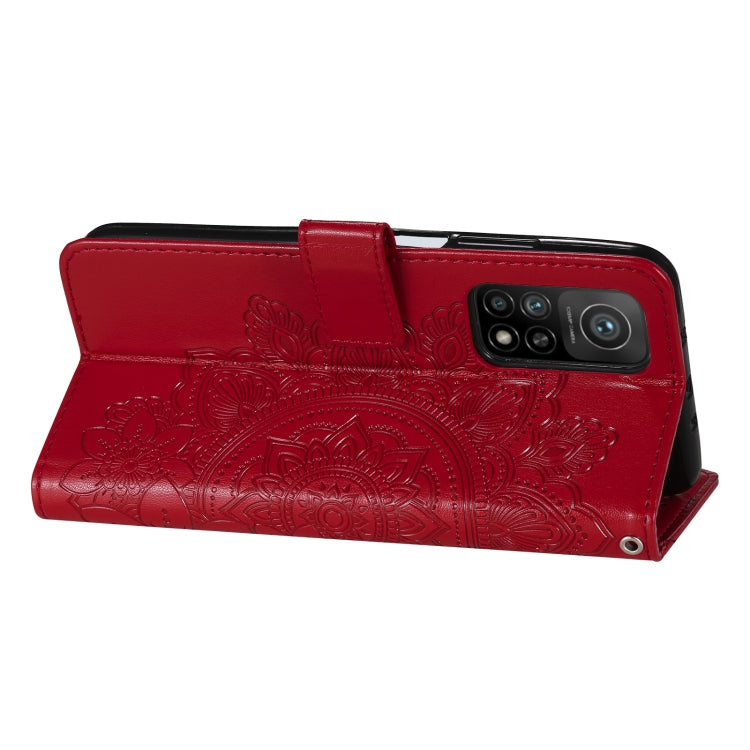 For Xiaomi Mi 10T Pro 7-petal Flowers Embossing Pattern Horizontal Flip PU Leather Case with Holder & Card Slots & Wallet & Photo Frame