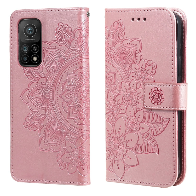 For Xiaomi Mi 10T Pro 7-petal Flowers Embossing Pattern Horizontal Flip PU Leather Case with Holder & Card Slots & Wallet & Photo Frame