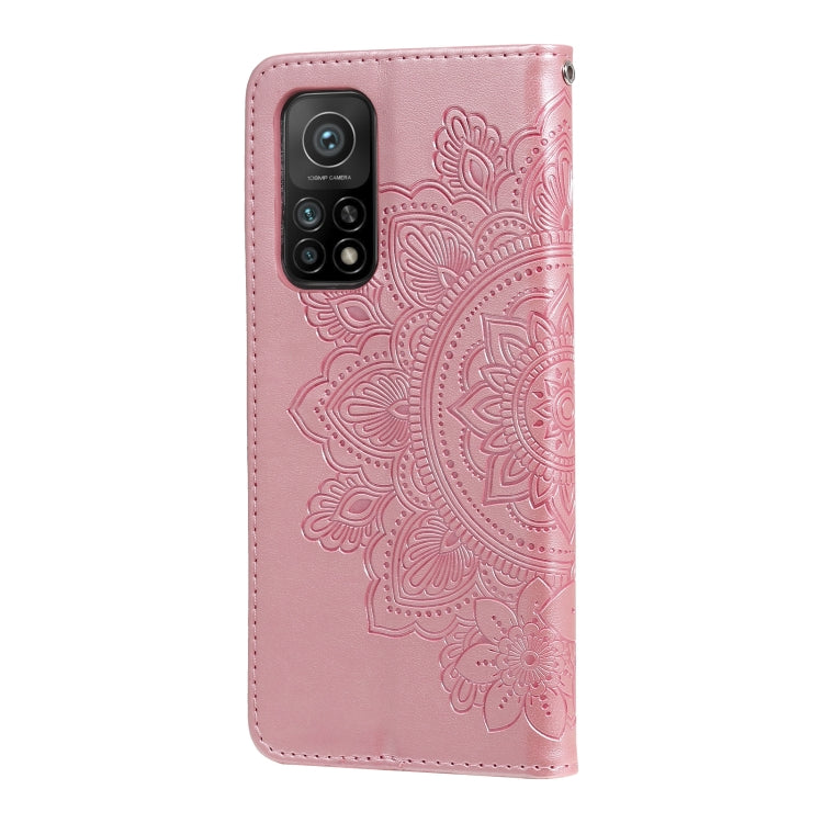 For Xiaomi Mi 10T Pro 7-petal Flowers Embossing Pattern Horizontal Flip PU Leather Case with Holder & Card Slots & Wallet & Photo Frame