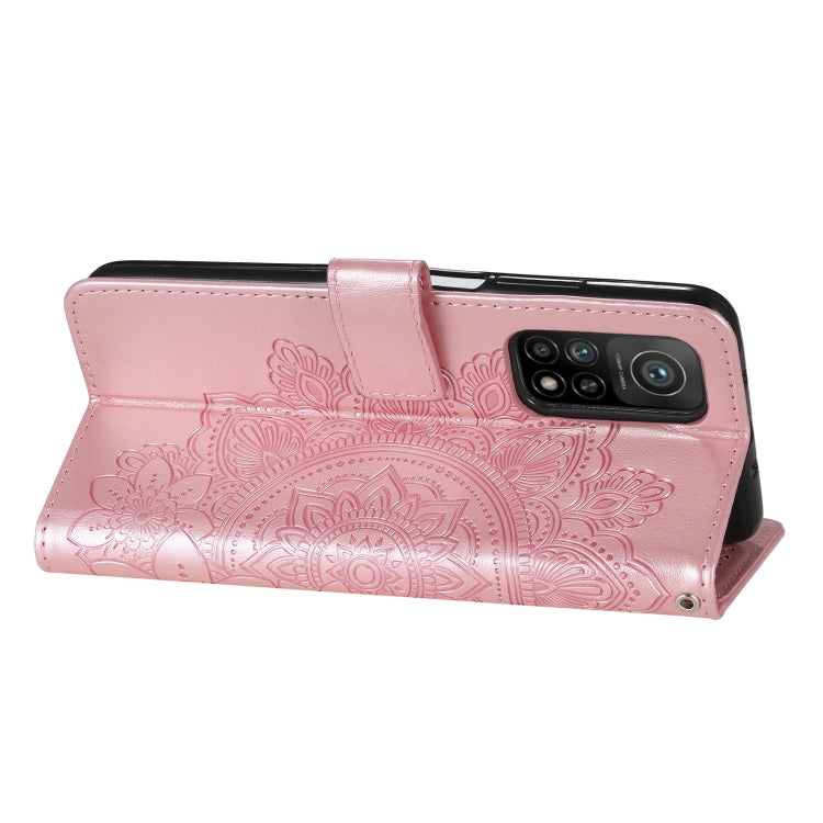 For Xiaomi Mi 10T Pro 7-petal Flowers Embossing Pattern Horizontal Flip PU Leather Case with Holder & Card Slots & Wallet & Photo Frame