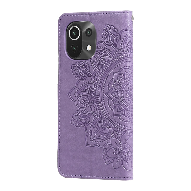 For Xiaomi Mi 11 7-petal Flowers Embossing Pattern Horizontal Flip PU Leather Case with Holder & Card Slots & Wallet & Photo Frame