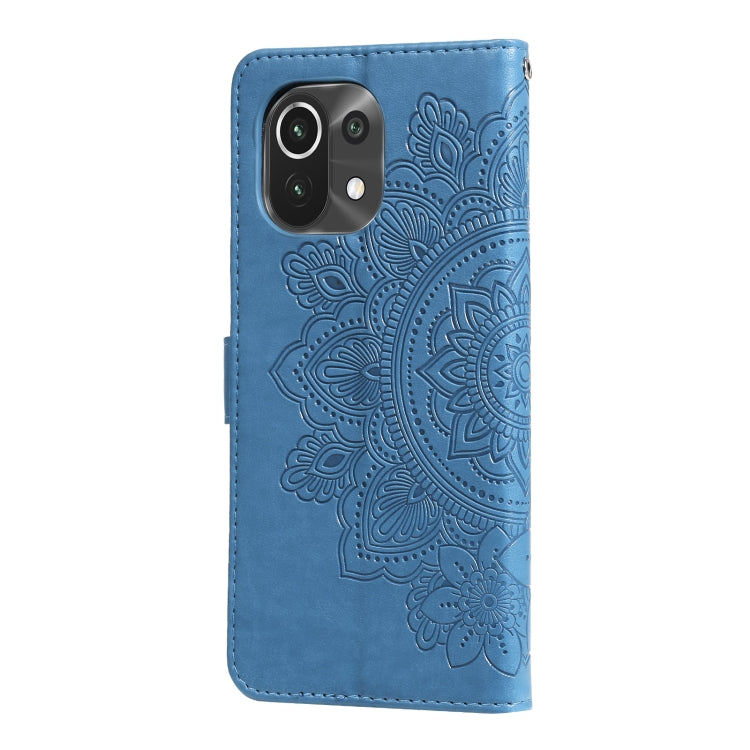 For Xiaomi Mi 11 7-petal Flowers Embossing Pattern Horizontal Flip PU Leather Case with Holder & Card Slots & Wallet & Photo Frame