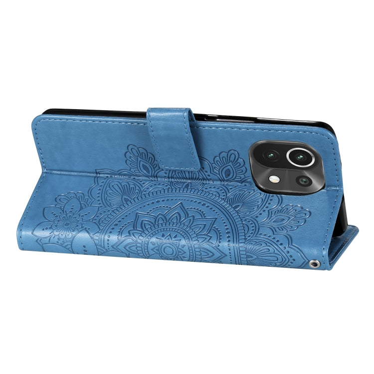 For Xiaomi Mi 11 7-petal Flowers Embossing Pattern Horizontal Flip PU Leather Case with Holder & Card Slots & Wallet & Photo Frame