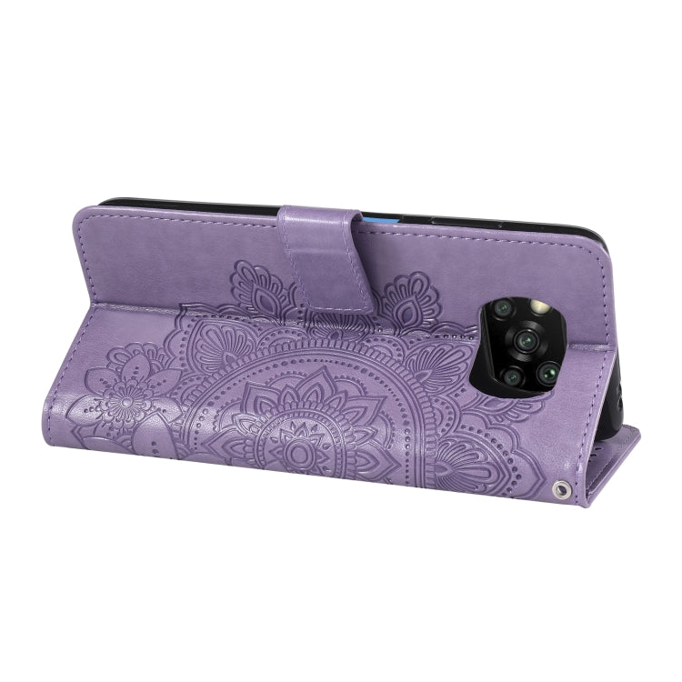 For Xiaomi Poco X3/X3 Pro/X3 NFC 7-petal Flowers Embossing Pattern Horizontal Flip PU Leather Case with Holder & Card Slots & Wallet & Photo Frame