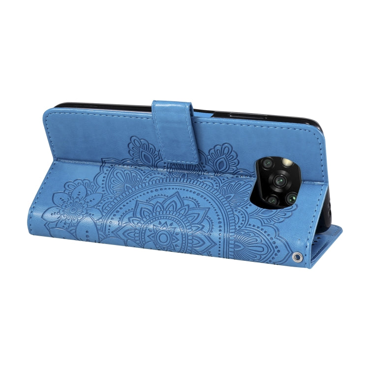 For Xiaomi Poco X3/X3 Pro/X3 NFC 7-petal Flowers Embossing Pattern Horizontal Flip PU Leather Case with Holder & Card Slots & Wallet & Photo Frame