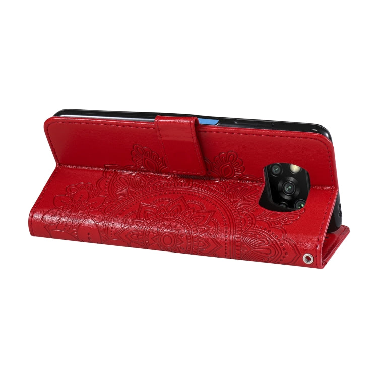 For Xiaomi Poco X3/X3 Pro/X3 NFC 7-petal Flowers Embossing Pattern Horizontal Flip PU Leather Case with Holder & Card Slots & Wallet & Photo Frame