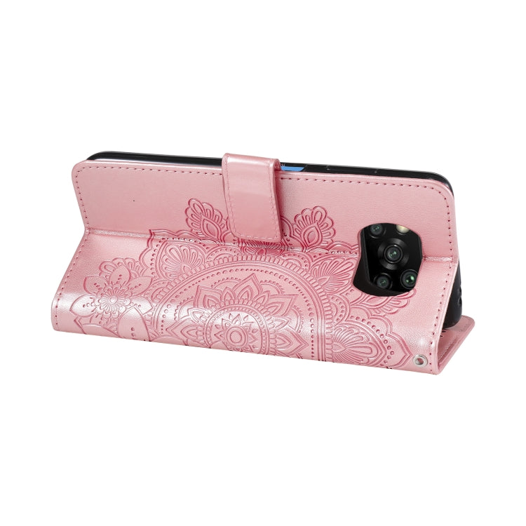 For Xiaomi Poco X3/X3 Pro/X3 NFC 7-petal Flowers Embossing Pattern Horizontal Flip PU Leather Case with Holder & Card Slots & Wallet & Photo Frame