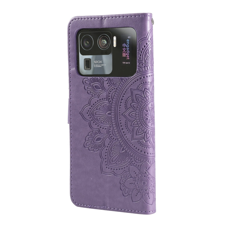 For Xiaomi Mi 11 Ultra 7-petal Flowers Embossing Pattern Horizontal Flip PU Leather Case with Holder & Card Slots & Wallet & Photo Frame