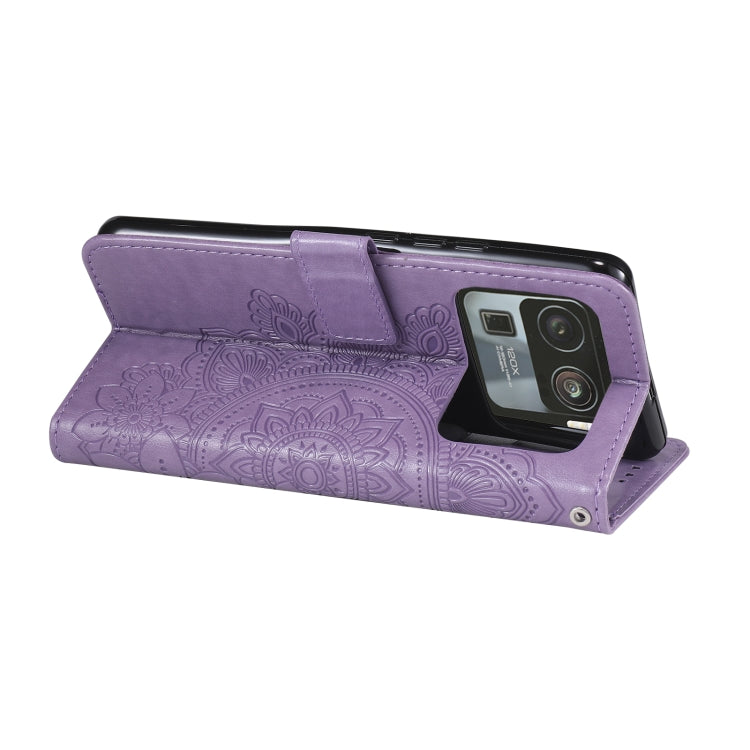 For Xiaomi Mi 11 Ultra 7-petal Flowers Embossing Pattern Horizontal Flip PU Leather Case with Holder & Card Slots & Wallet & Photo Frame