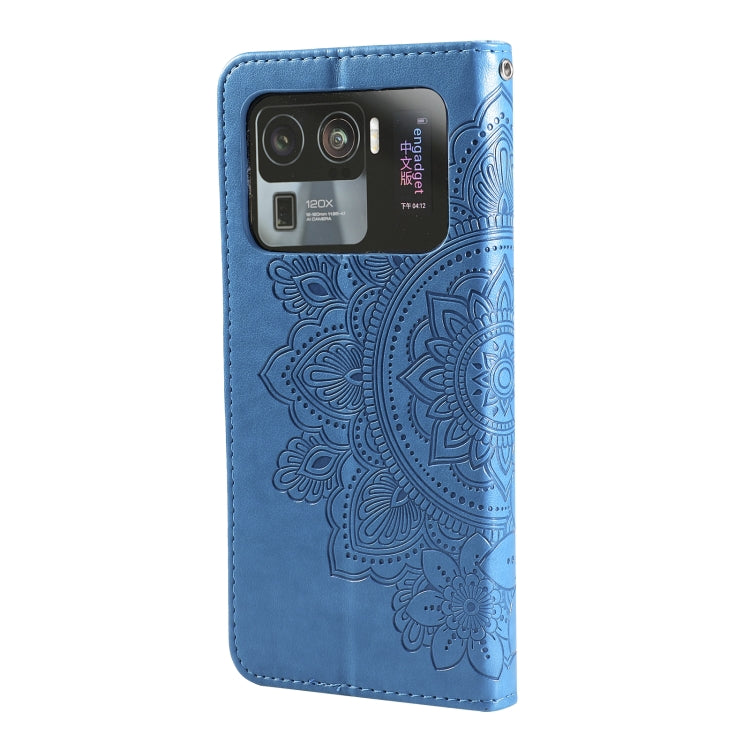 For Xiaomi Mi 11 Ultra 7-petal Flowers Embossing Pattern Horizontal Flip PU Leather Case with Holder & Card Slots & Wallet & Photo Frame