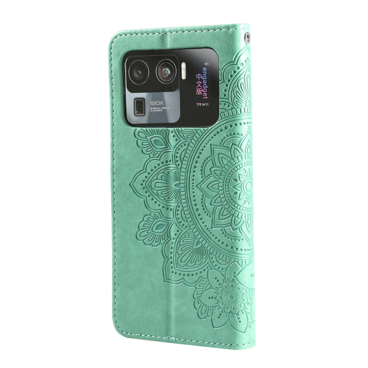 For Xiaomi Mi 11 Ultra 7-petal Flowers Embossing Pattern Horizontal Flip PU Leather Case with Holder & Card Slots & Wallet & Photo Frame