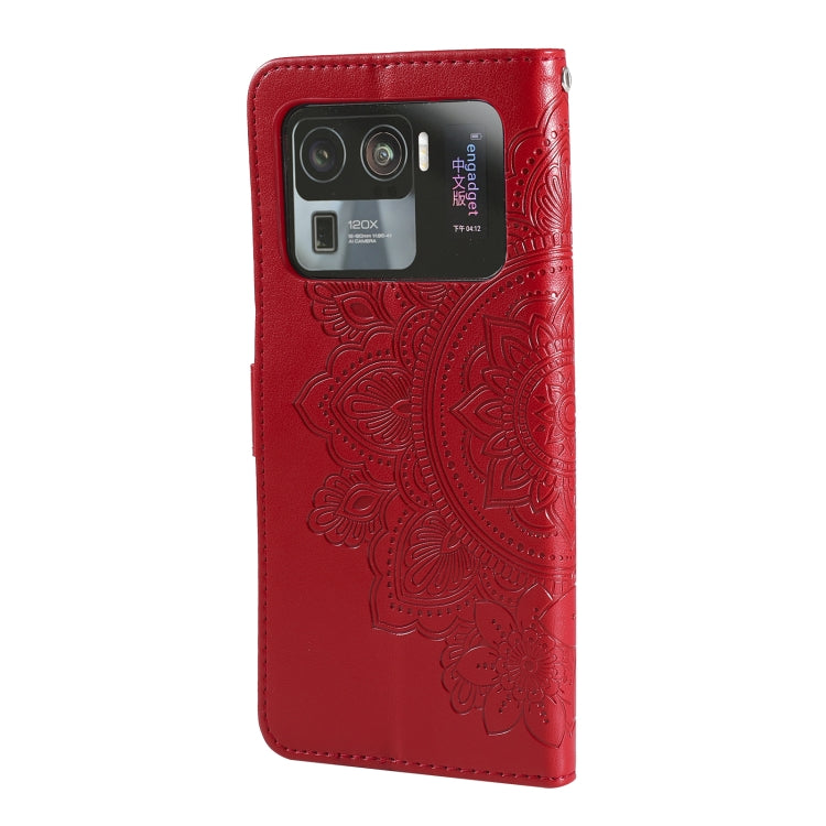 For Xiaomi Mi 11 Ultra 7-petal Flowers Embossing Pattern Horizontal Flip PU Leather Case with Holder & Card Slots & Wallet & Photo Frame