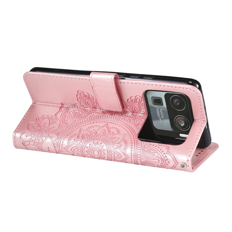 For Xiaomi Mi 11 Ultra 7-petal Flowers Embossing Pattern Horizontal Flip PU Leather Case with Holder & Card Slots & Wallet & Photo Frame