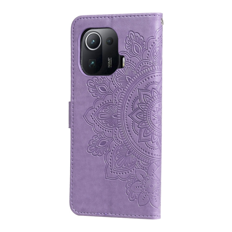 For Xiaomi Mi 11 Pro 7-petal Flowers Embossing Pattern Horizontal Flip PU Leather Case with Holder & Card Slots & Wallet & Photo Frame