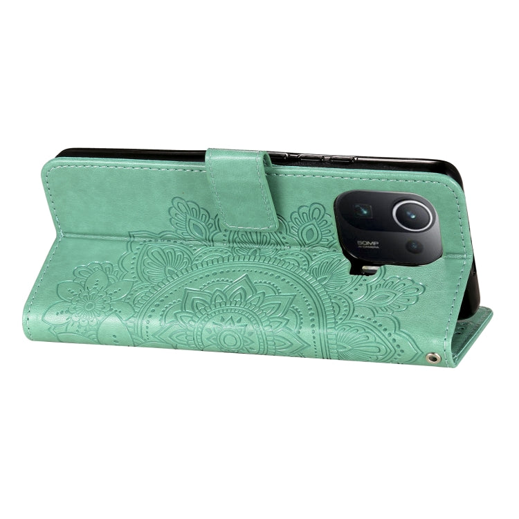 For Xiaomi Mi 11 Pro 7-petal Flowers Embossing Pattern Horizontal Flip PU Leather Case with Holder & Card Slots & Wallet & Photo Frame