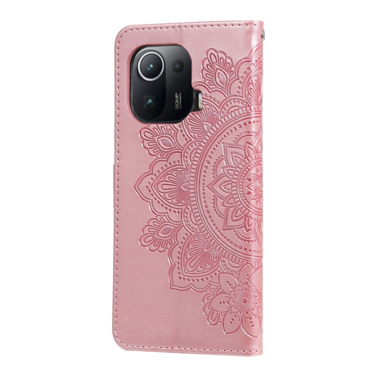 For Xiaomi Mi 11 Pro 7-petal Flowers Embossing Pattern Horizontal Flip PU Leather Case with Holder & Card Slots & Wallet & Photo Frame