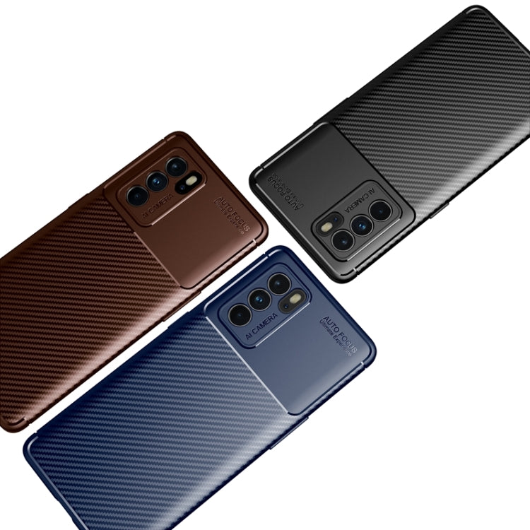 For OPPO Reno6 Pro 5G Carbon Fiber Texture Shockproof TPU Case