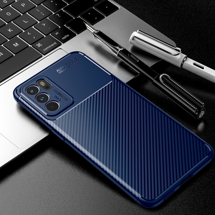 For OPPO Reno6 5G Carbon Fiber Texture Shockproof TPU Case