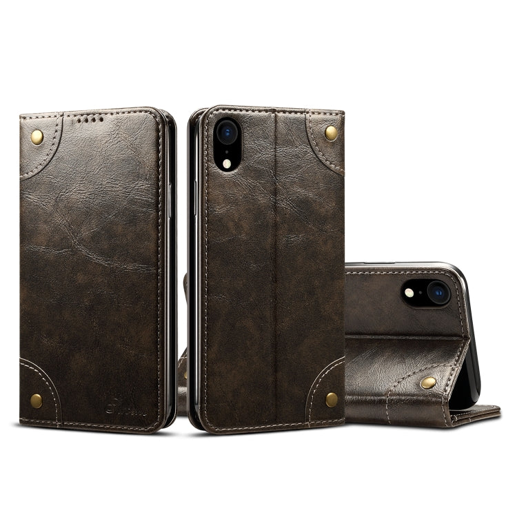 For iPhone XR Baroque Simple Horizontal Flip Leather Case with Holder & Card Slots & Wallet