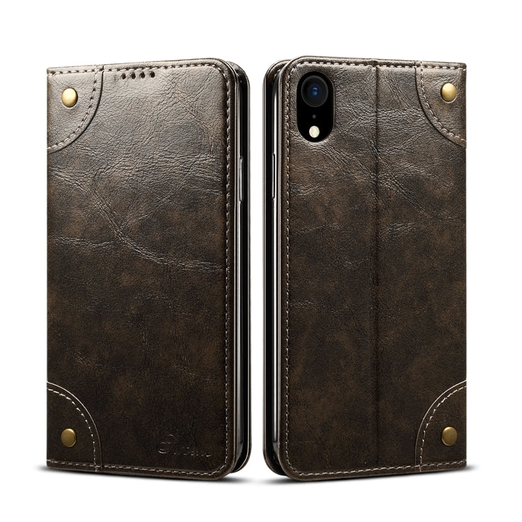 For iPhone XR Baroque Simple Horizontal Flip Leather Case with Holder & Card Slots & Wallet