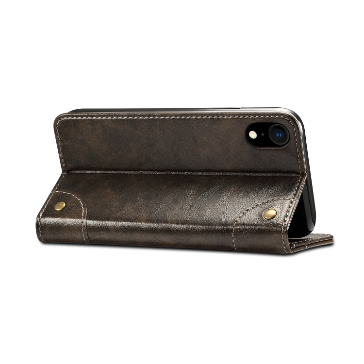 For iPhone XR Baroque Simple Horizontal Flip Leather Case with Holder & Card Slots & Wallet