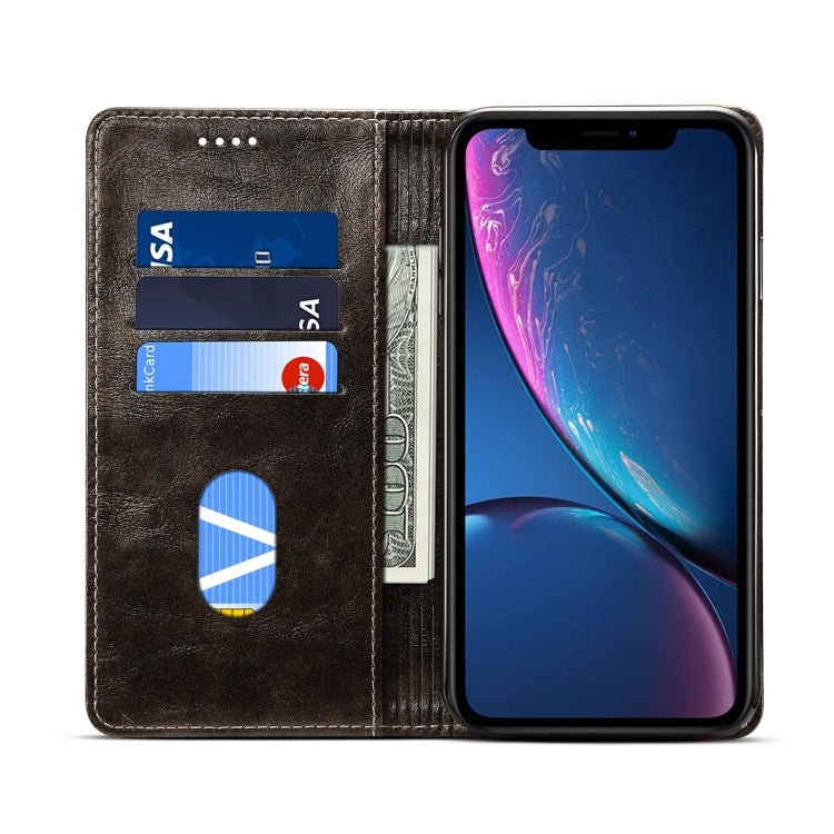 For iPhone XR Baroque Simple Horizontal Flip Leather Case with Holder & Card Slots & Wallet