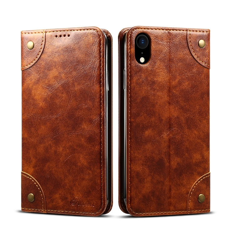 For iPhone XR Baroque Simple Horizontal Flip Leather Case with Holder & Card Slots & Wallet