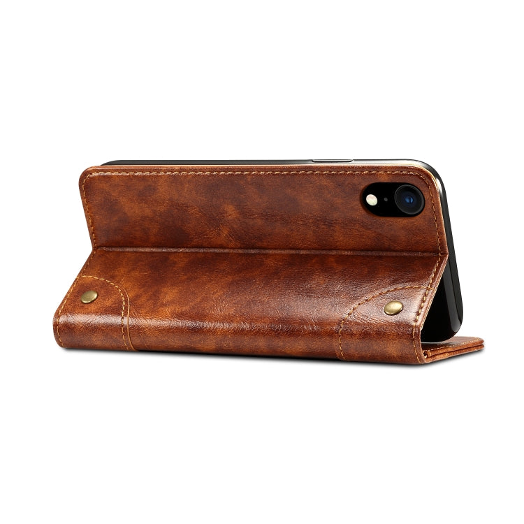 For iPhone XR Baroque Simple Horizontal Flip Leather Case with Holder & Card Slots & Wallet