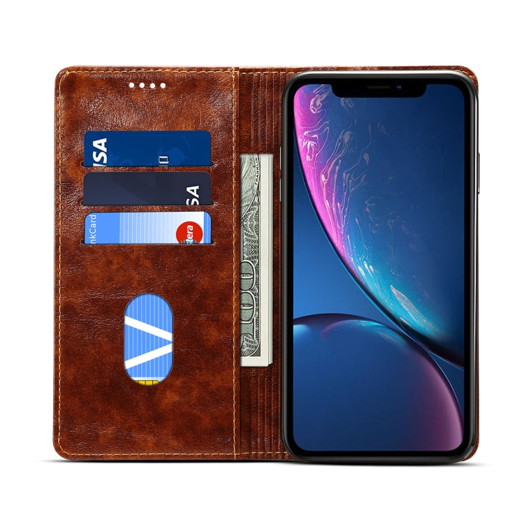 For iPhone XR Baroque Simple Horizontal Flip Leather Case with Holder & Card Slots & Wallet