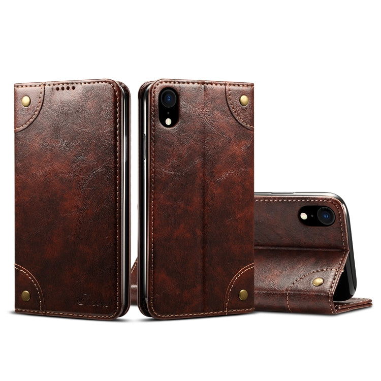 For iPhone XR Baroque Simple Horizontal Flip Leather Case with Holder & Card Slots & Wallet