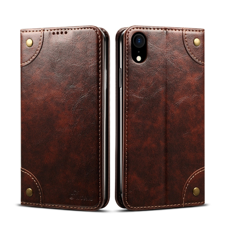 For iPhone XR Baroque Simple Horizontal Flip Leather Case with Holder & Card Slots & Wallet