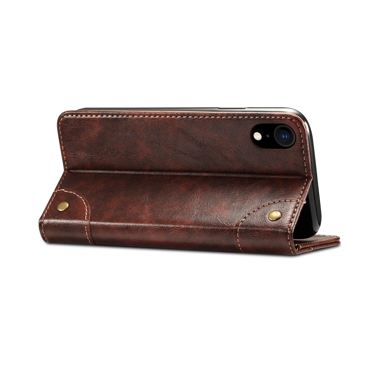 For iPhone XR Baroque Simple Horizontal Flip Leather Case with Holder & Card Slots & Wallet