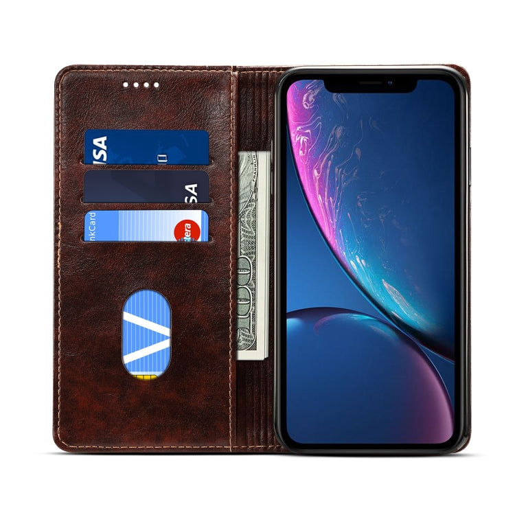 For iPhone XR Baroque Simple Horizontal Flip Leather Case with Holder & Card Slots & Wallet
