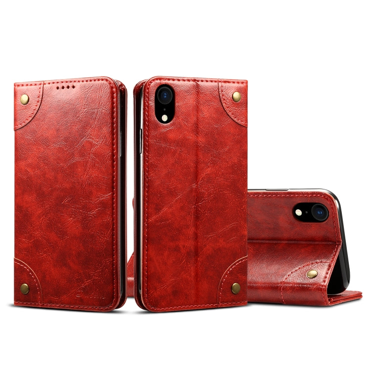 For iPhone XR Baroque Simple Horizontal Flip Leather Case with Holder & Card Slots & Wallet