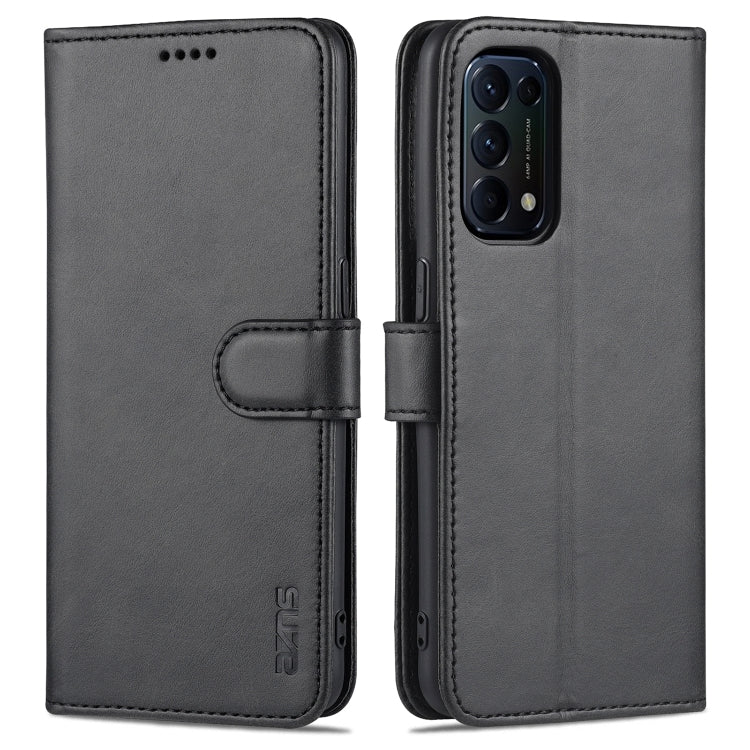 For OPPO Reno5 / Reno5 K AZNS Skin Feel Calf Texture Horizontal Flip Leather Case with Card Slots & Holder & Wallet