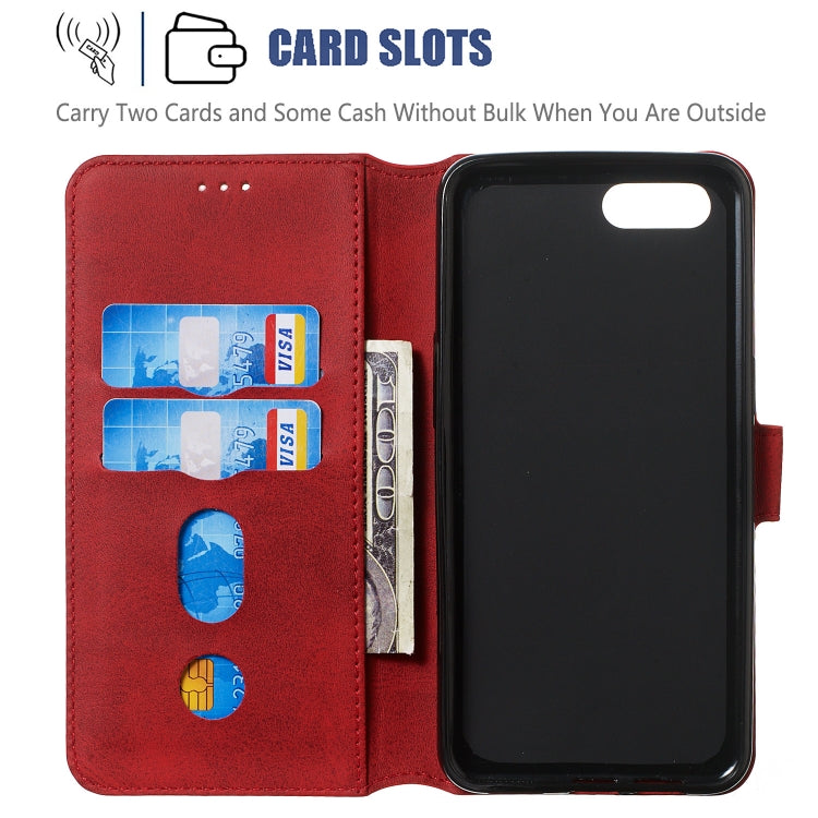 For OPPO A3s / A5 / R15 Neo Solid Color Buckle Horizontal Flip Leather Case with Wallet & Holder & Card Slots