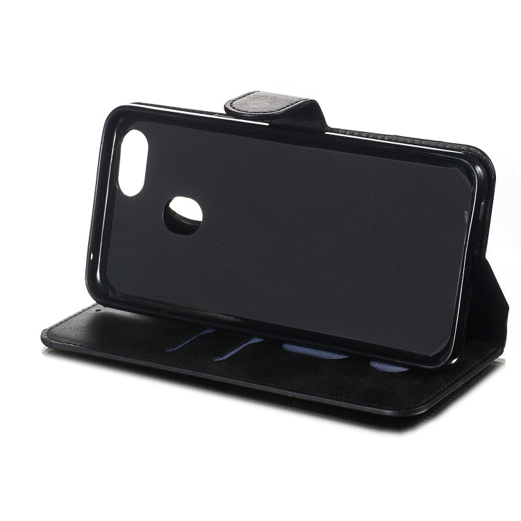 For OPPO A73 / F5 Solid Color Buckle Horizontal Flip Leather Case with Wallet & Holder & Card Slots