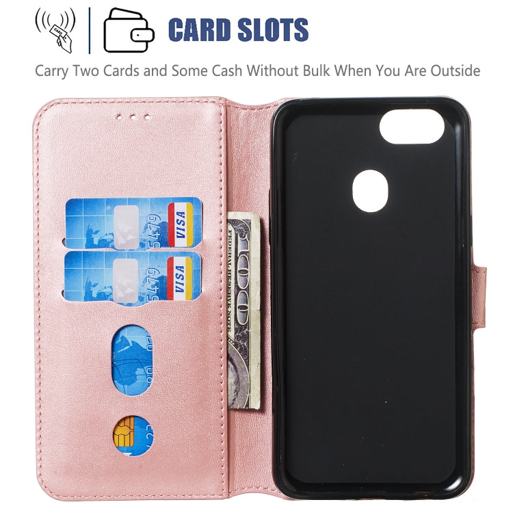 For OPPO A73 / F5 Solid Color Buckle Horizontal Flip Leather Case with Wallet & Holder & Card Slots