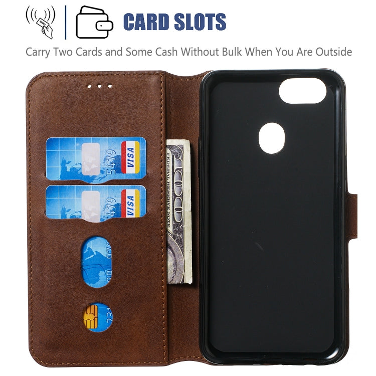 For OPPO A73 / F5 Solid Color Buckle Horizontal Flip Leather Case with Wallet & Holder & Card Slots