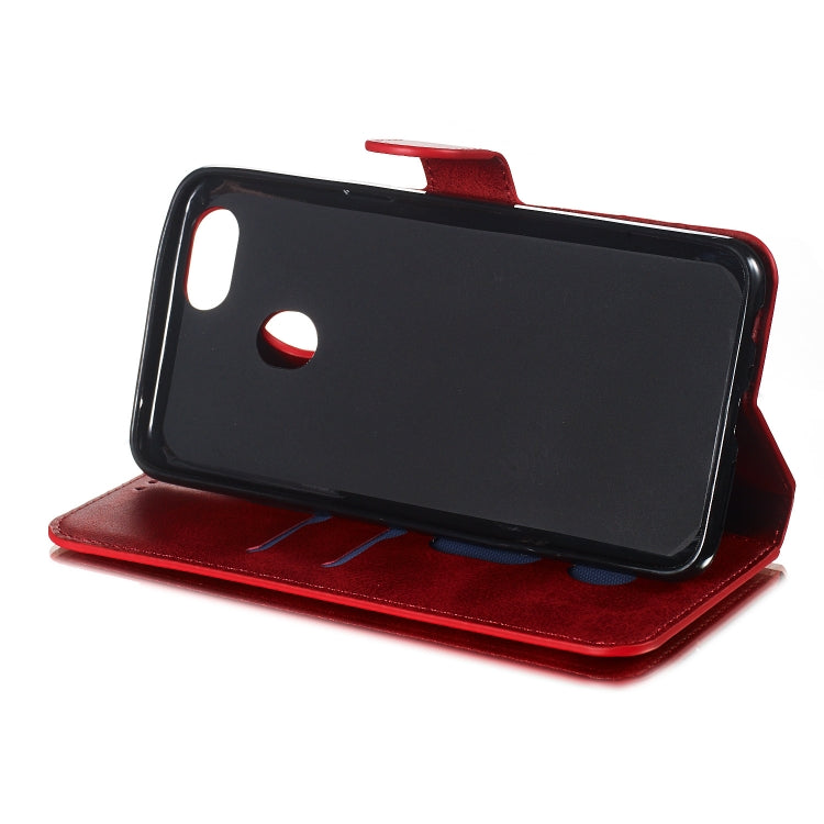 For OPPO A73 / F5 Solid Color Buckle Horizontal Flip Leather Case with Wallet & Holder & Card Slots