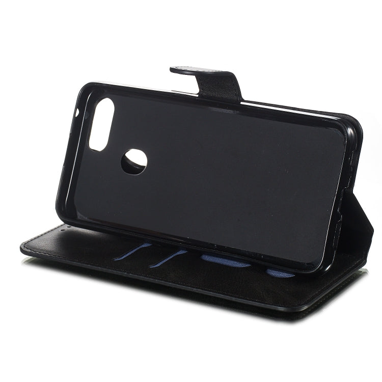 For OPPO F9 Solid Color Buckle Horizontal Flip Leather Case with Wallet & Holder & Card Slots