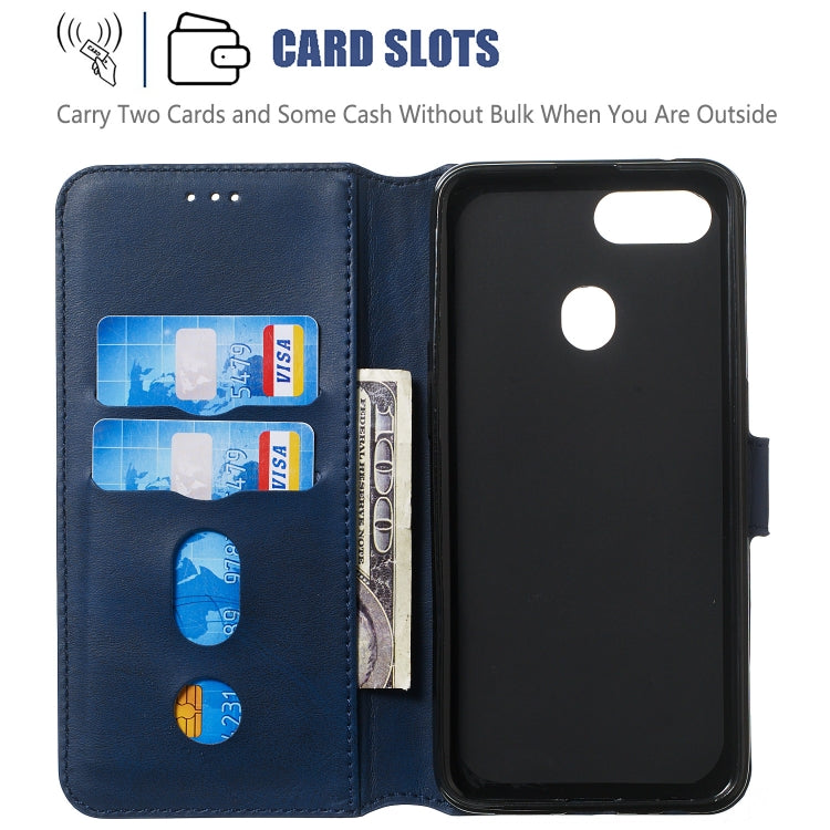 For OPPO F9 Solid Color Buckle Horizontal Flip Leather Case with Wallet & Holder & Card Slots