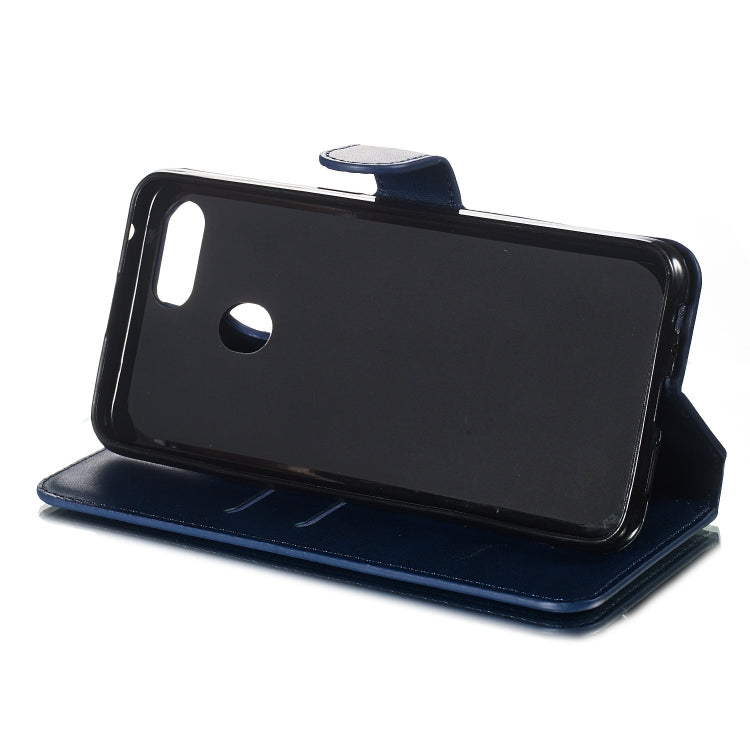 For OPPO F9 Solid Color Buckle Horizontal Flip Leather Case with Wallet & Holder & Card Slots