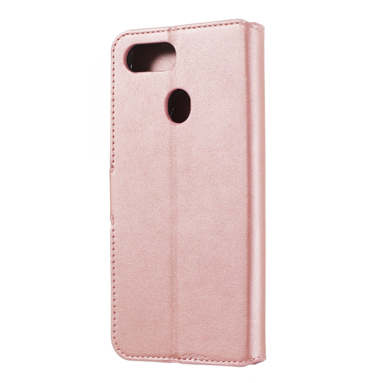 For OPPO F9 Solid Color Buckle Horizontal Flip Leather Case with Wallet & Holder & Card Slots