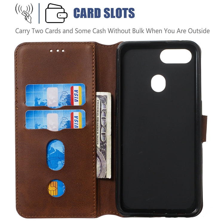 For OPPO F9 Solid Color Buckle Horizontal Flip Leather Case with Wallet & Holder & Card Slots