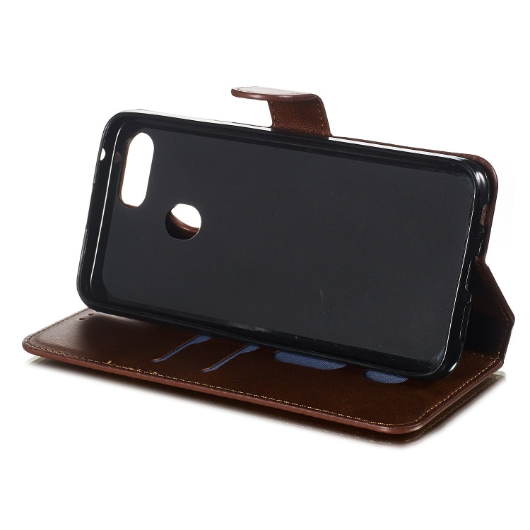 For OPPO F9 Solid Color Buckle Horizontal Flip Leather Case with Wallet & Holder & Card Slots
