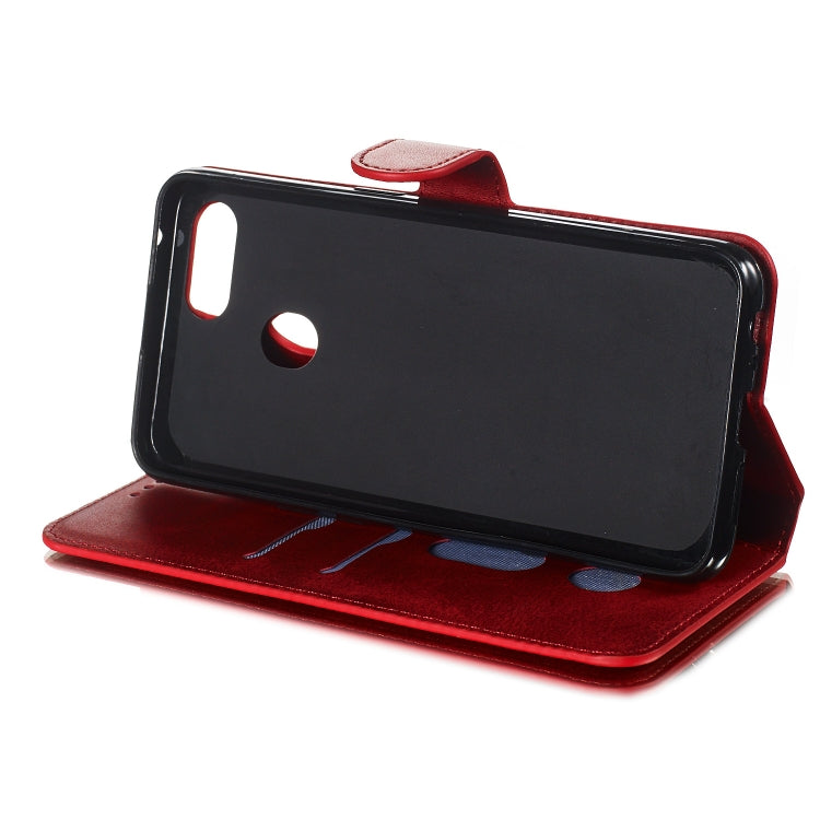 For OPPO F9 Solid Color Buckle Horizontal Flip Leather Case with Wallet & Holder & Card Slots