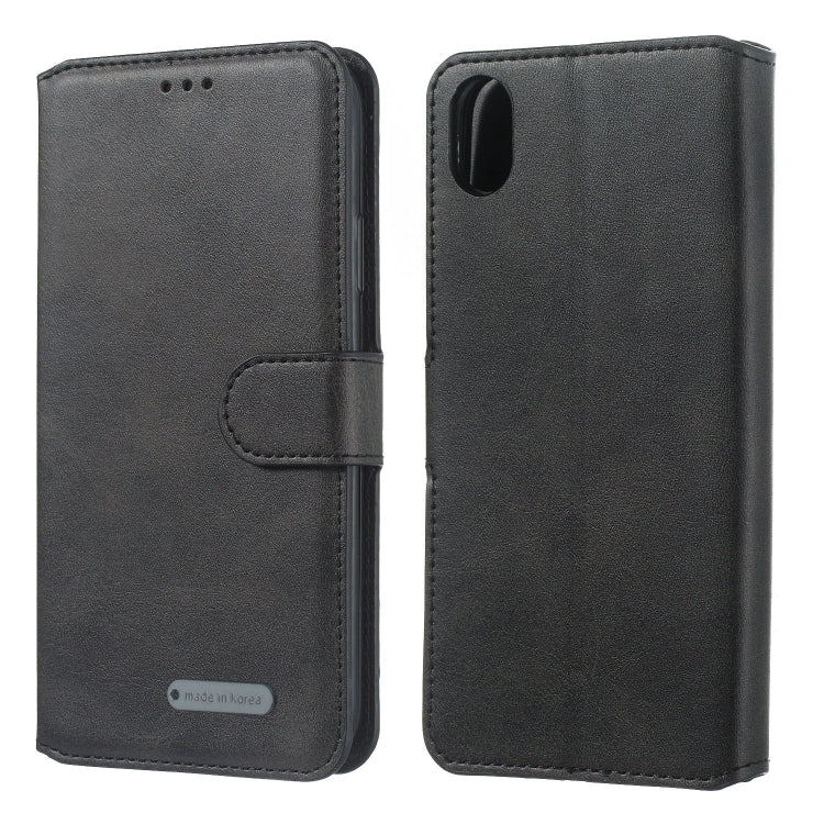 For Xiaomi Redmi 7A Solid Color Buckle Horizontal Flip Leather Case with Wallet & Holder & Card Slots