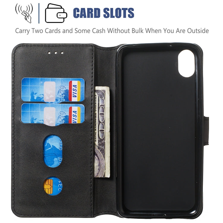 For Xiaomi Redmi 7A Solid Color Buckle Horizontal Flip Leather Case with Wallet & Holder & Card Slots